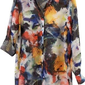 Multicolor Abstract Print Women's Top